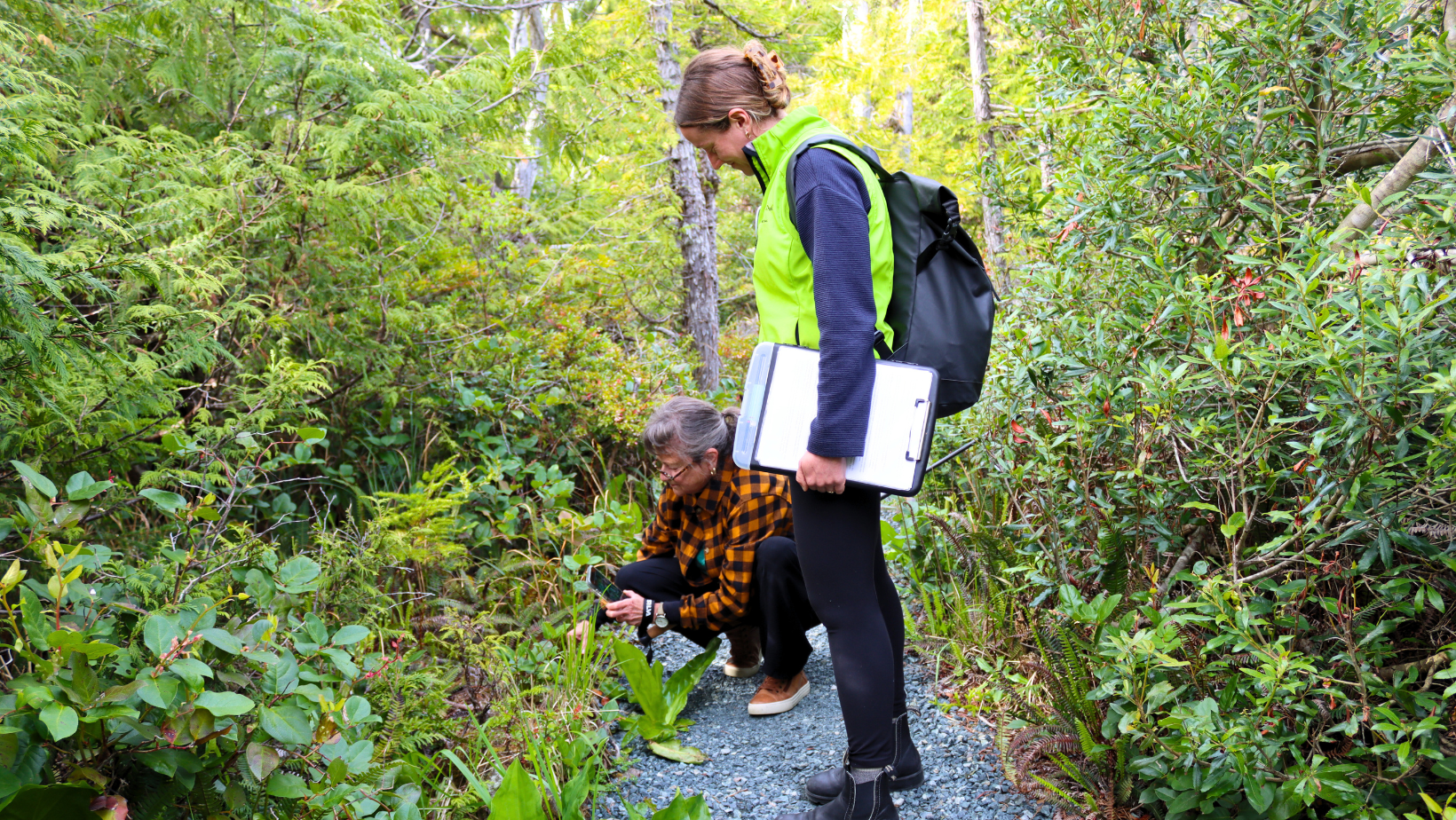 Tanya from Wild Pacific Trail guiding a naturalist walk